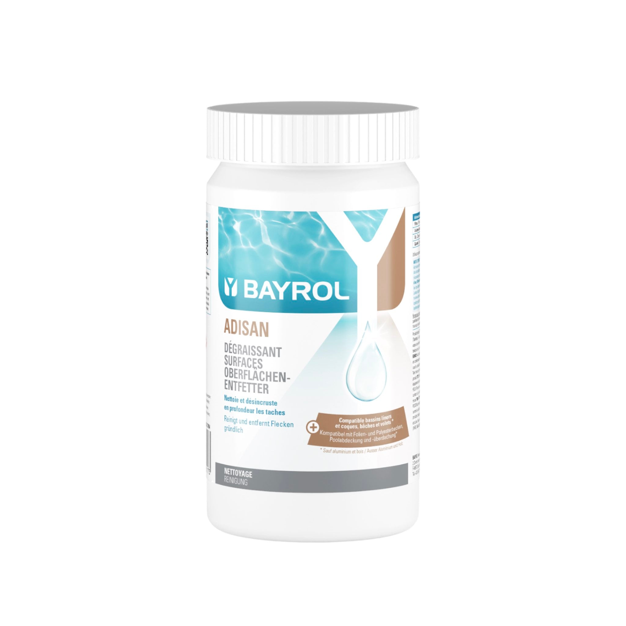 BAYROL Adisan 1 kg – Dose vor weißem Hintergrund