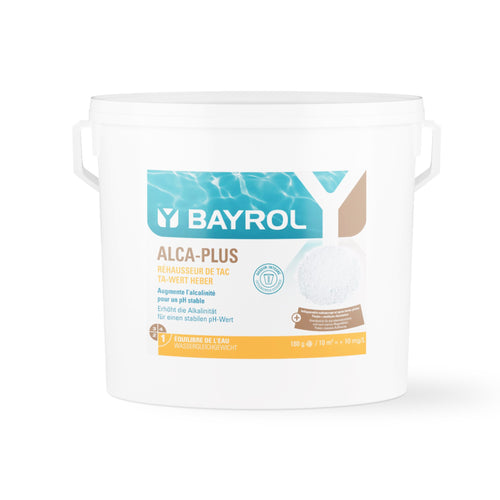 BAYROL Alca-Plus 10 kg – Gebinde vor weißem Hintergrund