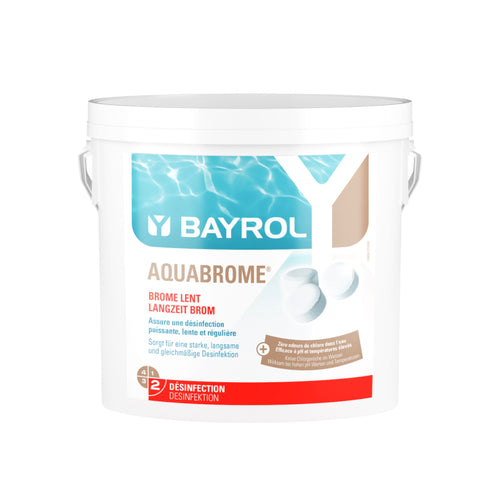 BAYROL Aquabrome 5 kg – Eimer vor weißem Hintergrund