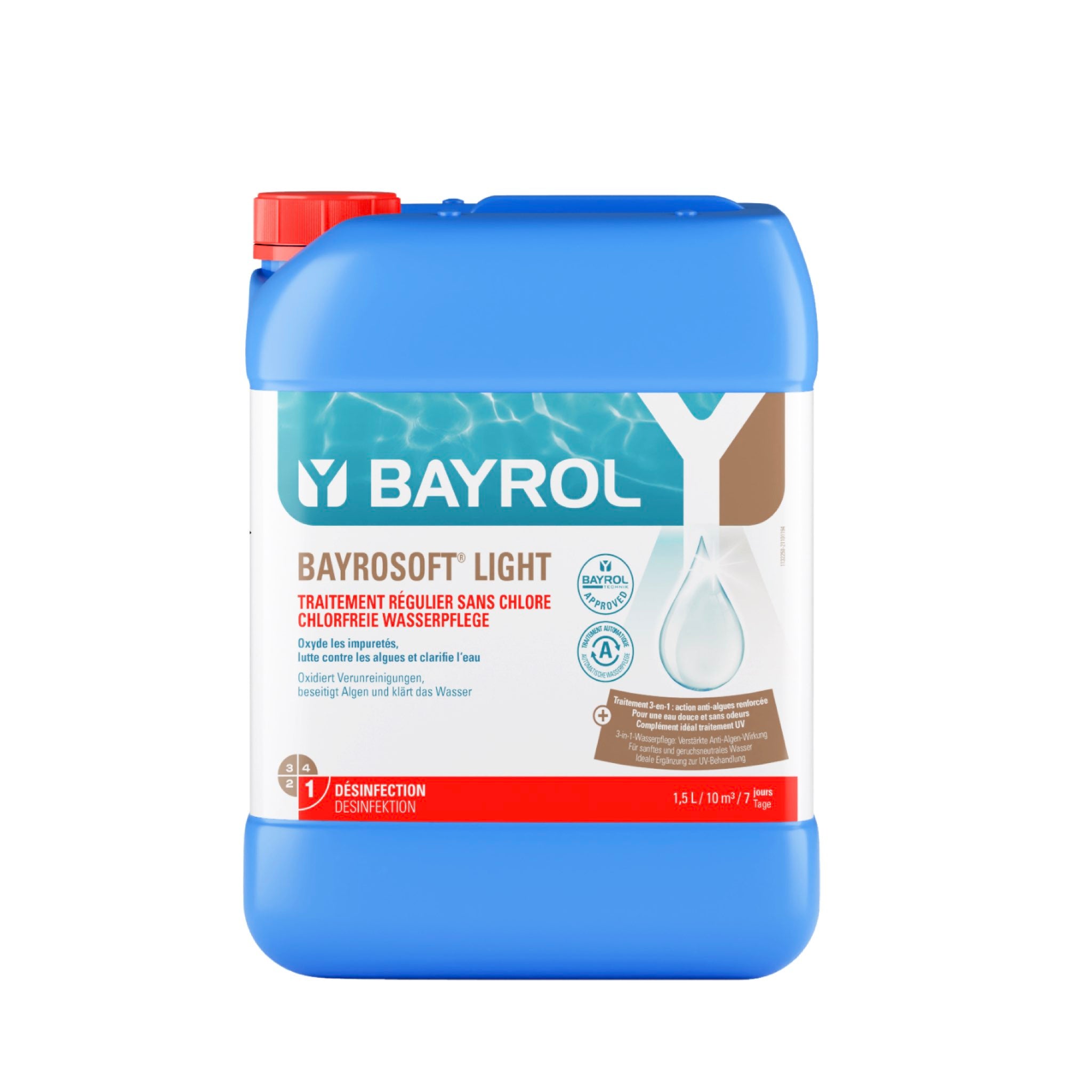 BAYROL Bayrosoft Light – Chlorfreie Aktivsauerstoff-Pflege mit Klareffekt (20 L)