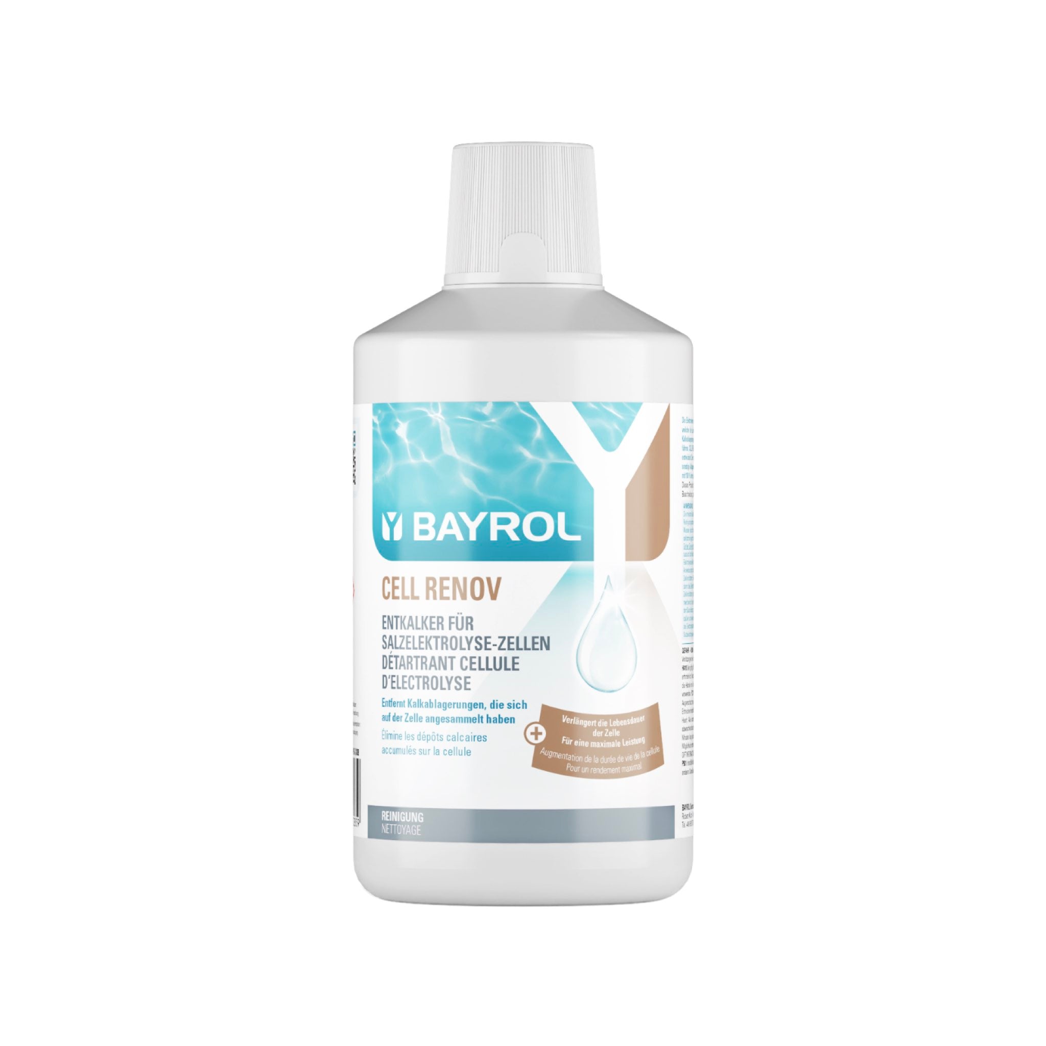 BAYROL Cell Renov 1 L – Packshot der Flasche vor weißem Hintergrund