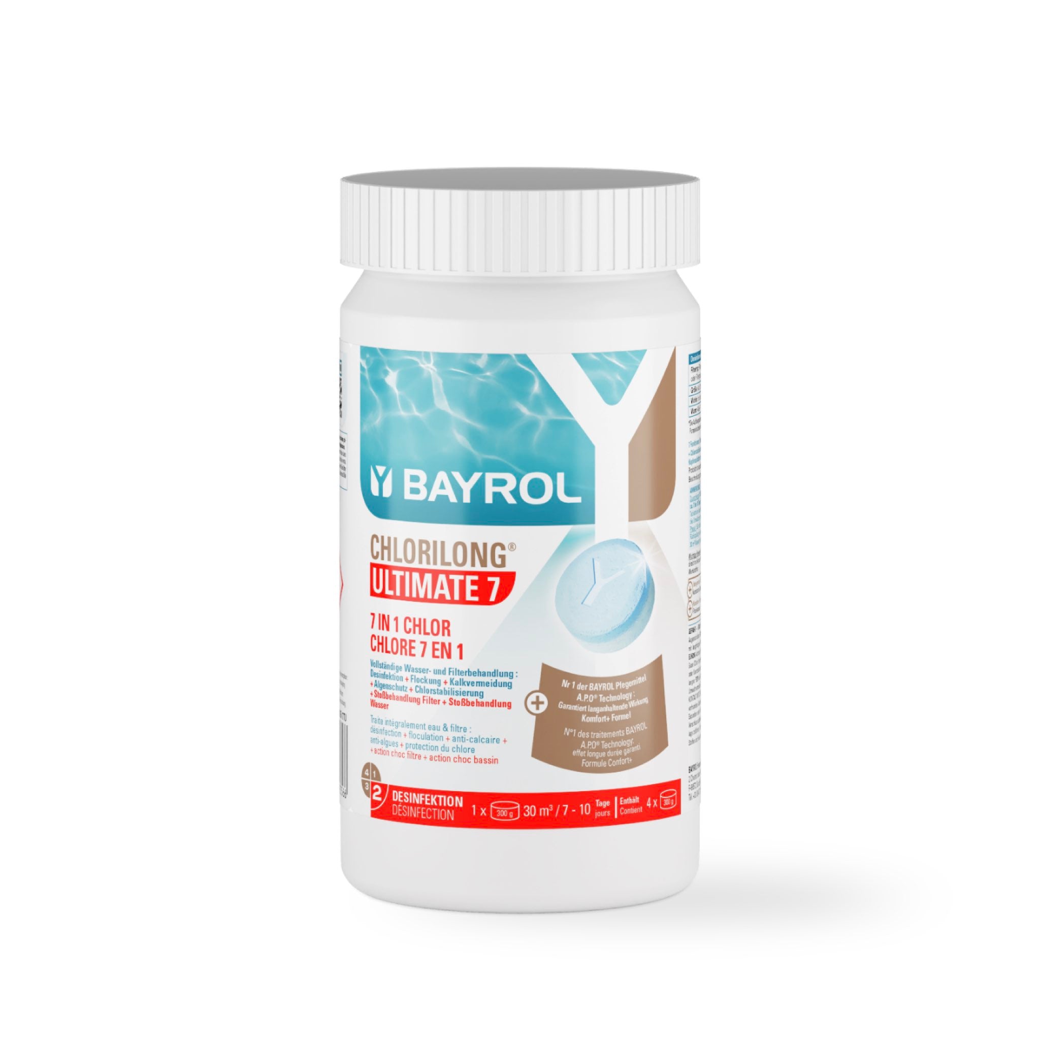 BAYROL Chlorilong Ultimate7 1,2 kg – 2-Phasen Chlortabletten mit 7-fach Wirkung