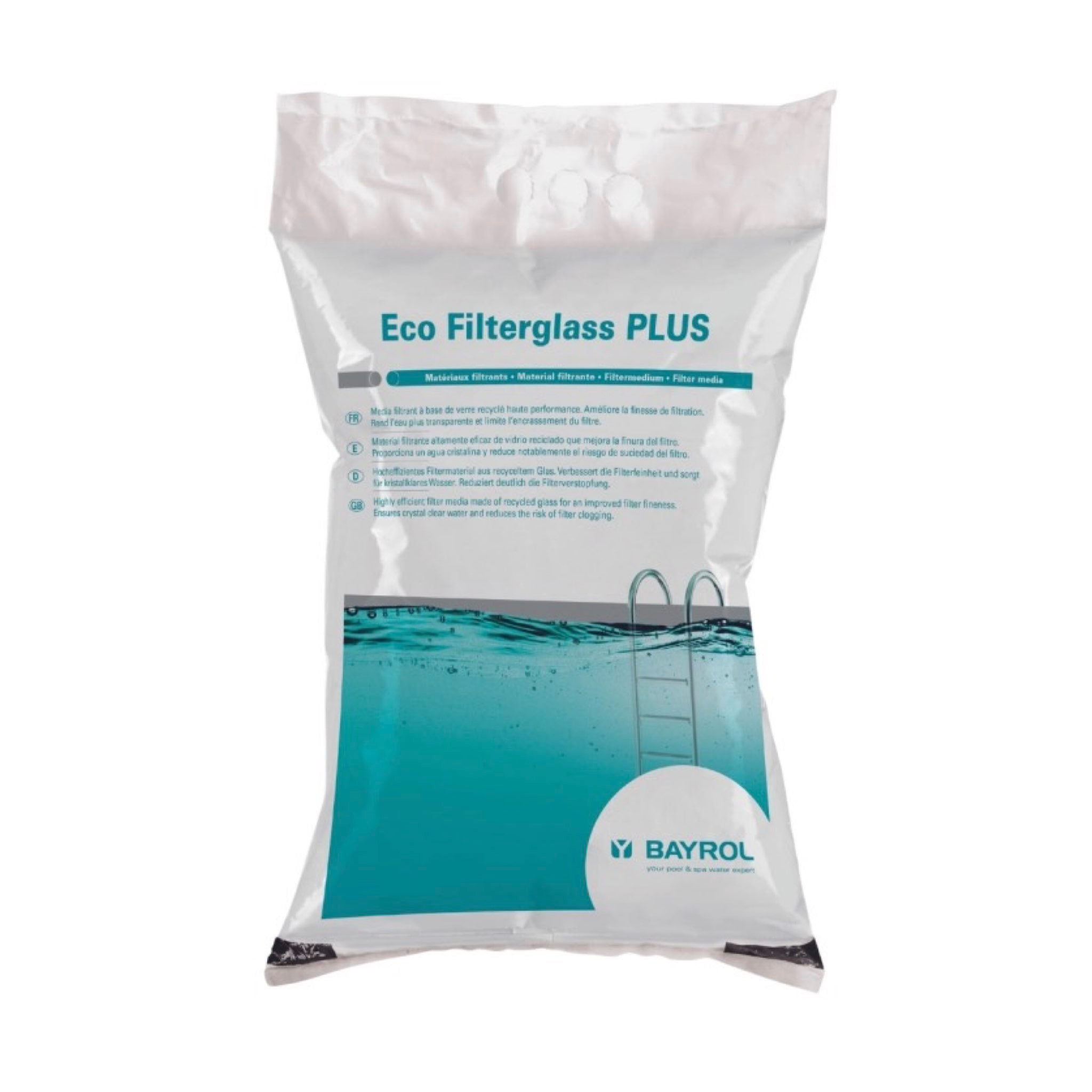 BAYROL Eco Filterglass PLUS – Packshot vor weißem Hintergrund