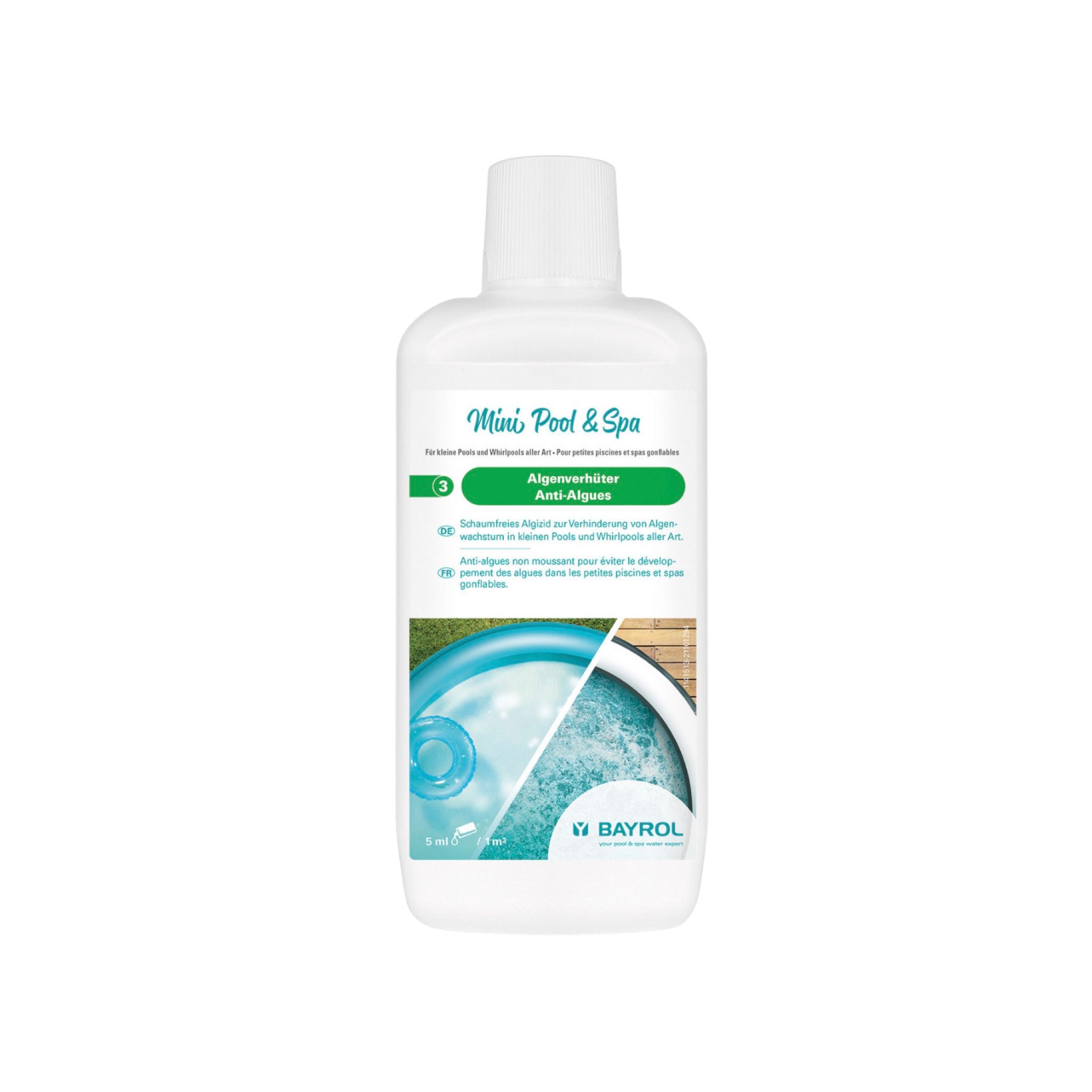 BAYROL Mini Pool & Spa Algenverhüter 1 L – Packshot vor weißem Hintergrund