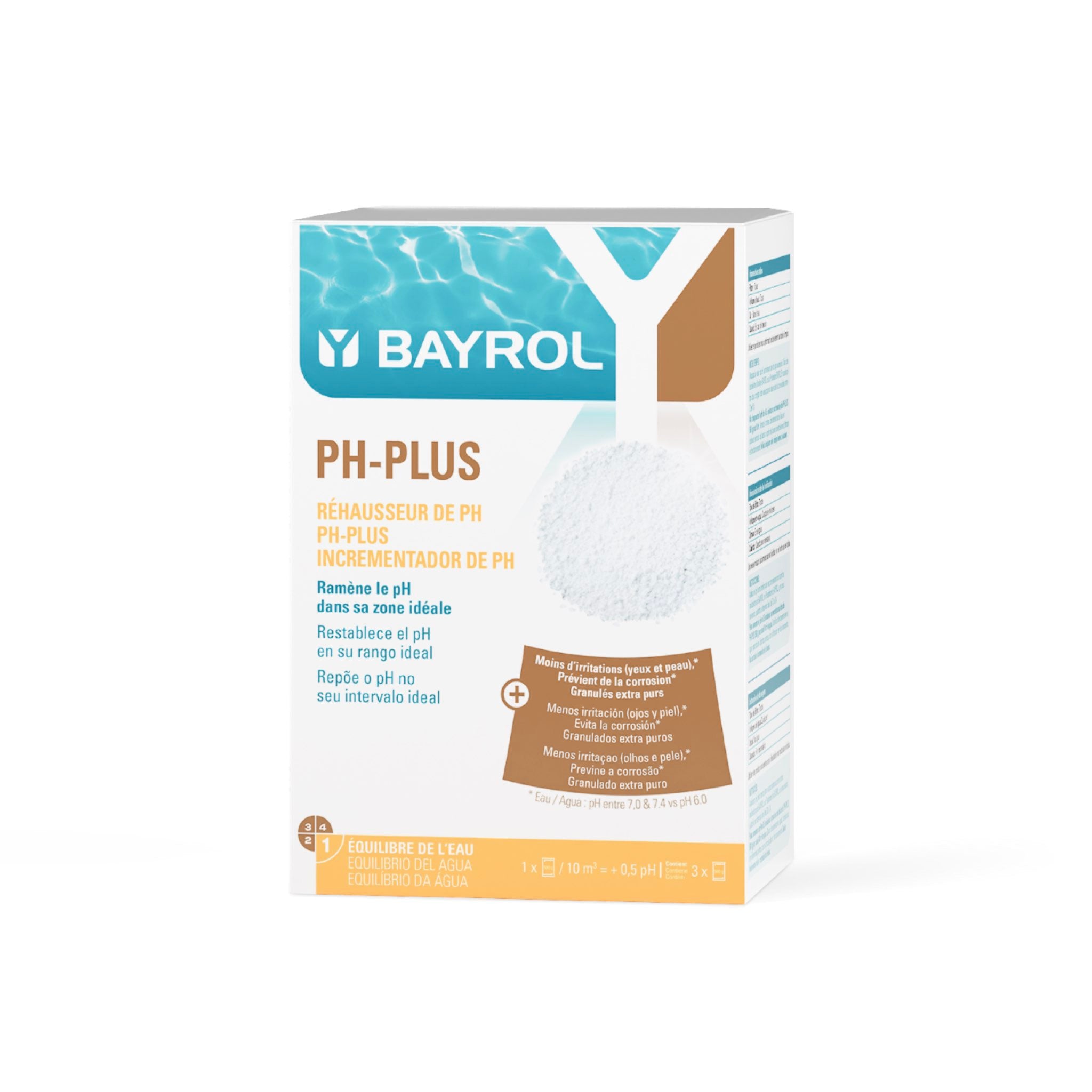 BAYROL pH-Plus – Kartonverpackung vor neutralem Hintergrund