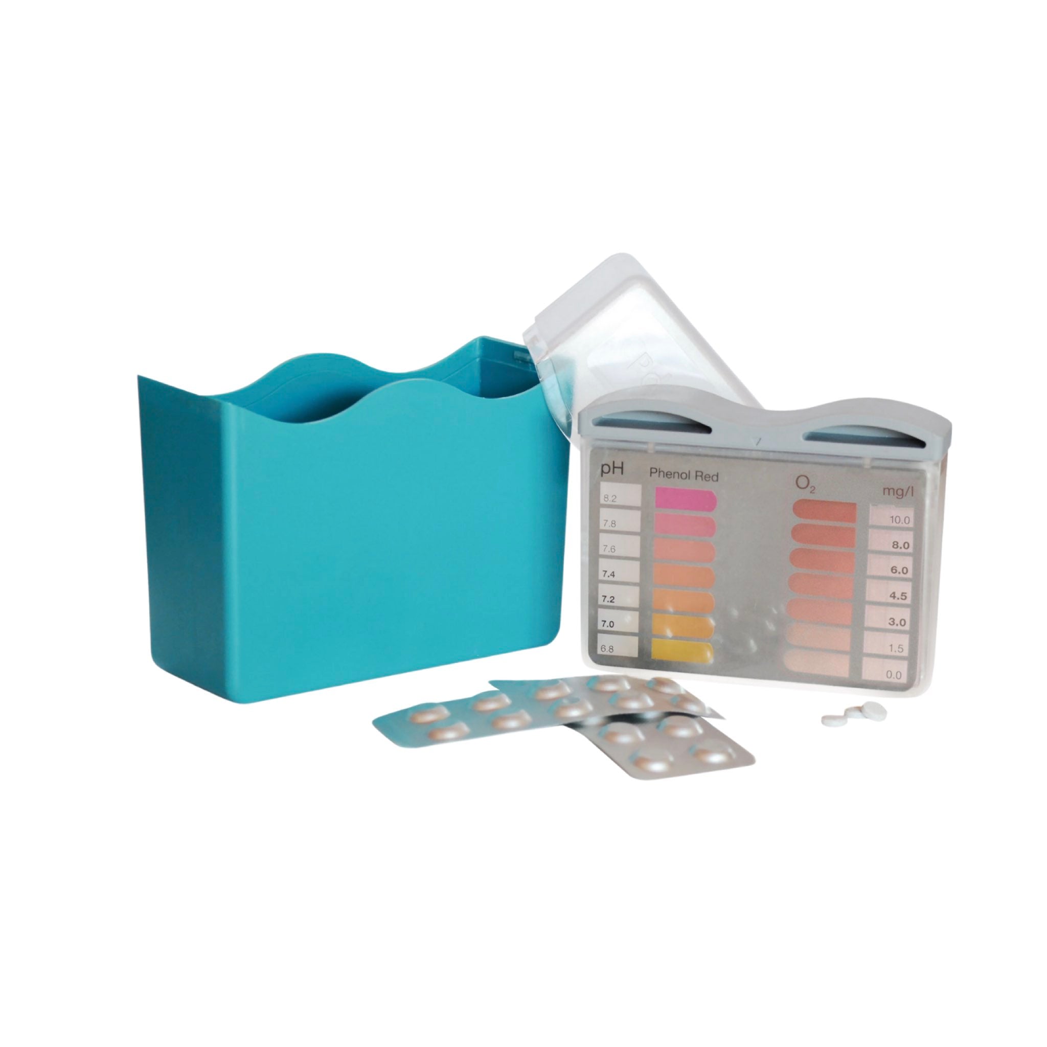 BAYROL Pooltester pH/O₂ – Packshot der Verpackung vor weißem Hintergrund