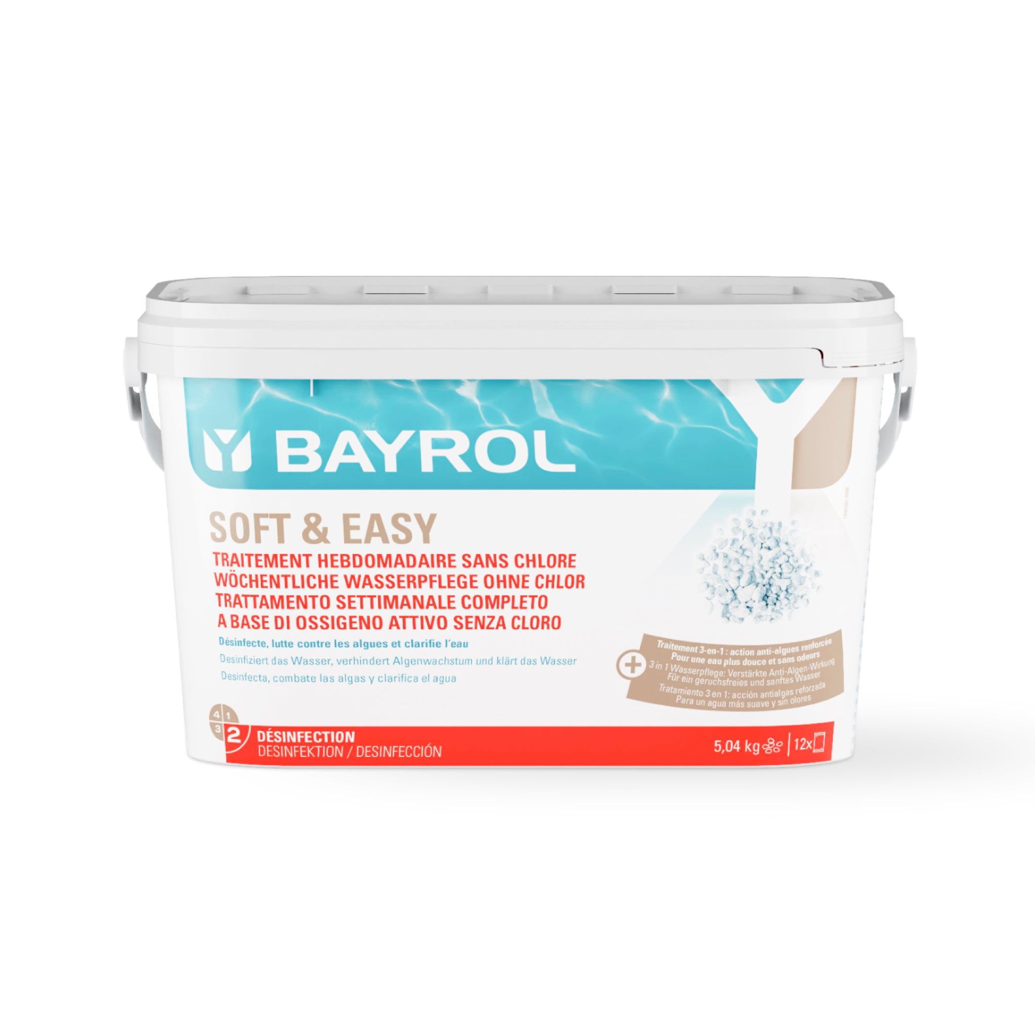 BAYROL Soft & Easy ohne Chlor – Verpackung vor weißem Hintergrund