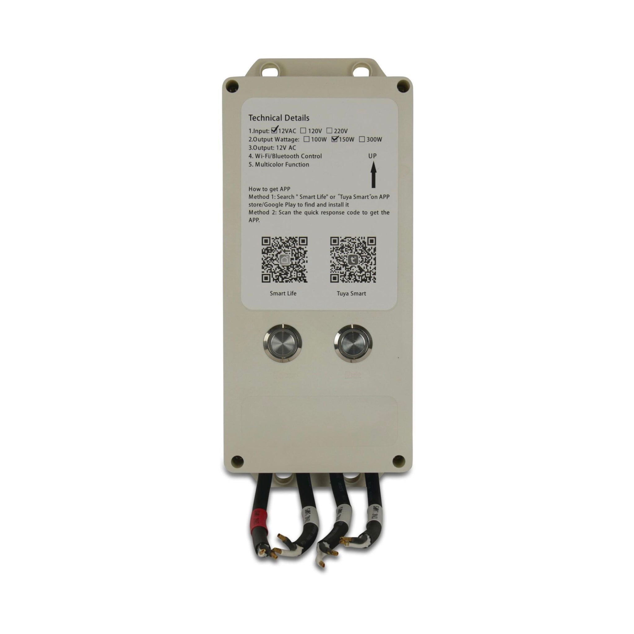 FLOTIDE RGB-LED-Lichtsteuerung mit integriertem 12-VAC-Transformator und 150 W Leistung