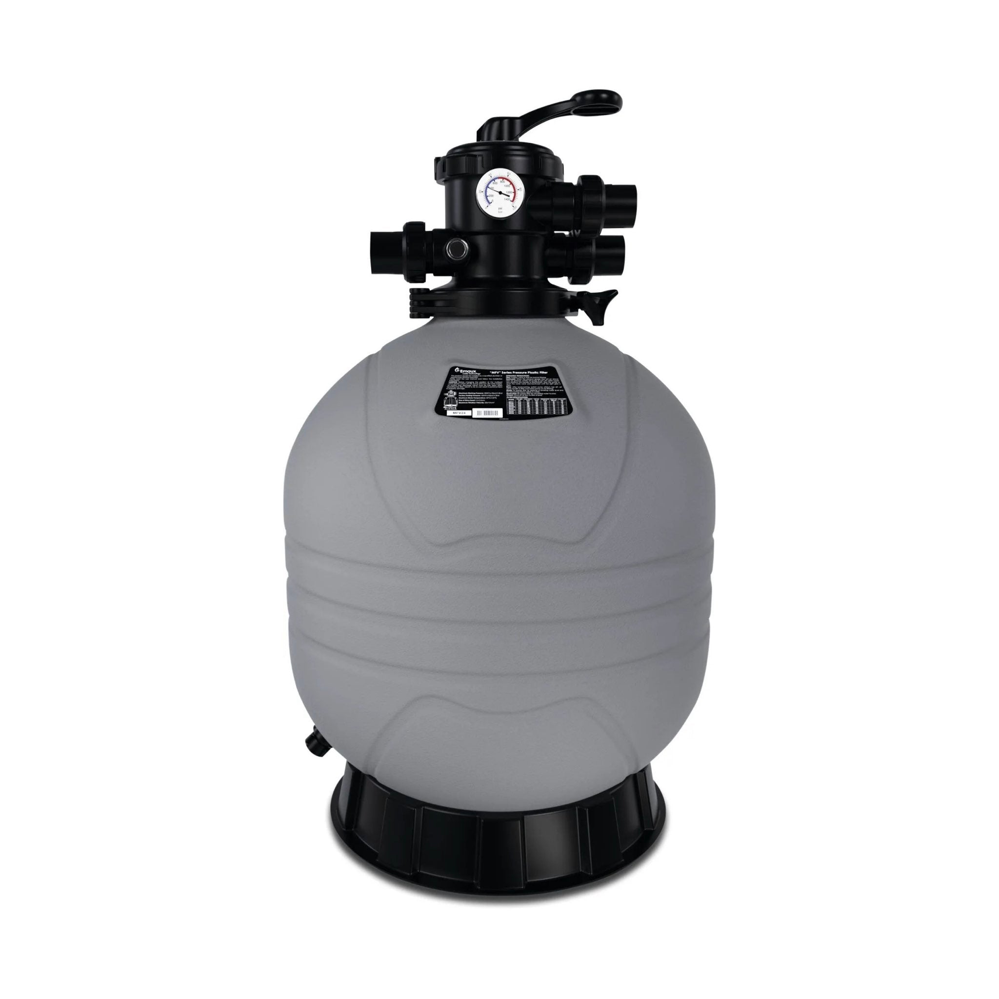FLOTIDE Sandfilter MFV17, MFV20, MFV24 und MFV27 aus HDPE mit 6-Wege-Ventil für private Pools