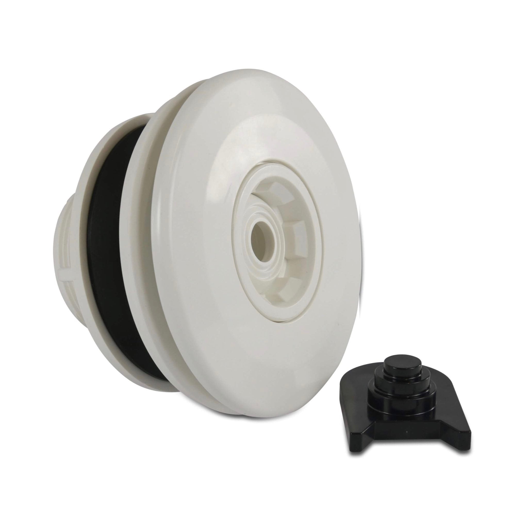 Flotide verstellbare Einlaufdüse in Weiß mit 50 mm x 2 Zoll Anschluss und 14 mm Düse für Linienbecken