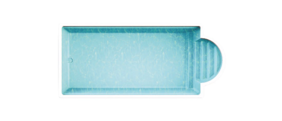 Poolbecken ELBA 74 – Einstückbecken mit Römertreppe, 3,30 x 7,40 x 1,53 m
