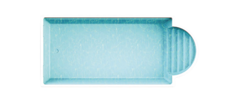 Poolbecken HAWAII – Einstückbecken mit Römertreppe, 3,77 x 8,30 x 1,53 m