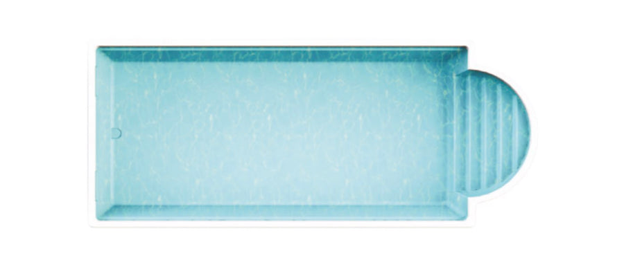Poolbecken KORSIKA – Einstückbecken mit Römertreppe, 3,77 x 9,00 x 1,53 m