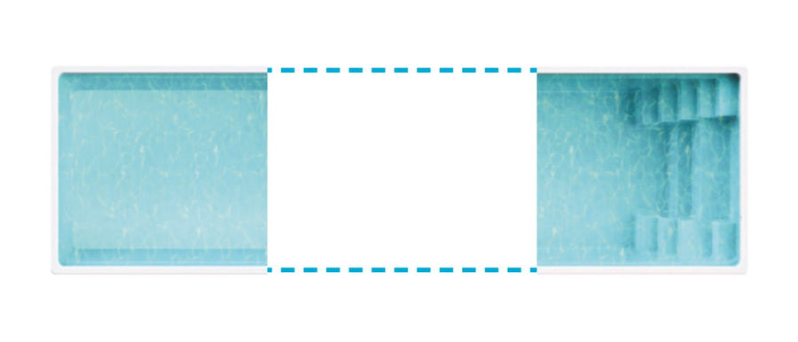 Poolbecken LIPARI – Einstückbecken mit modularer Länge, 3,30 x 5,40 - 11,40 x 1,53 m