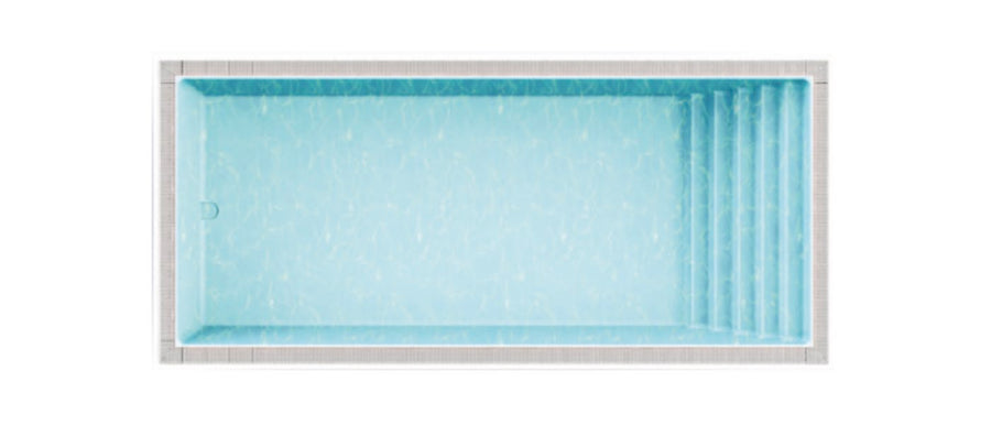 Poolbecken OCEAN – Einstückbecken mit Überlauf, 3,97 x 8,62 x 1,43 m
